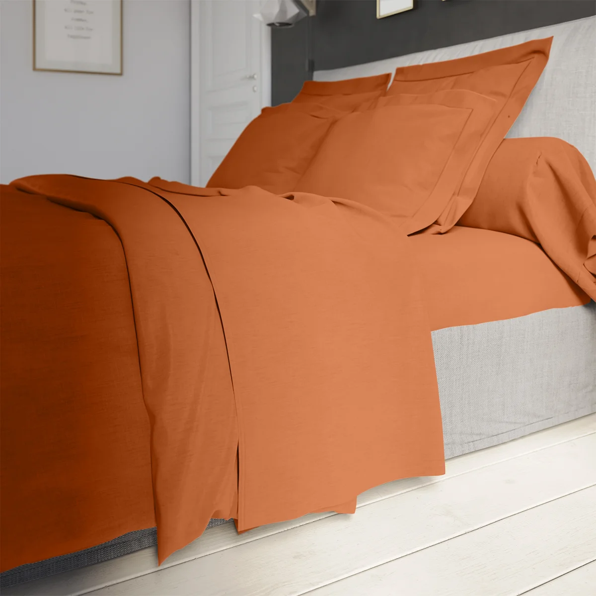 Drap plat Influence Percale Citrouille