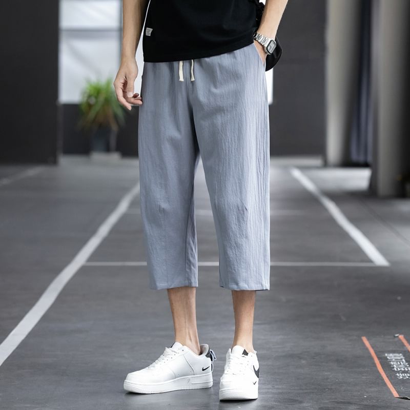 Blueforce - Effen Capri Harembroek met Trekkoord Taille
