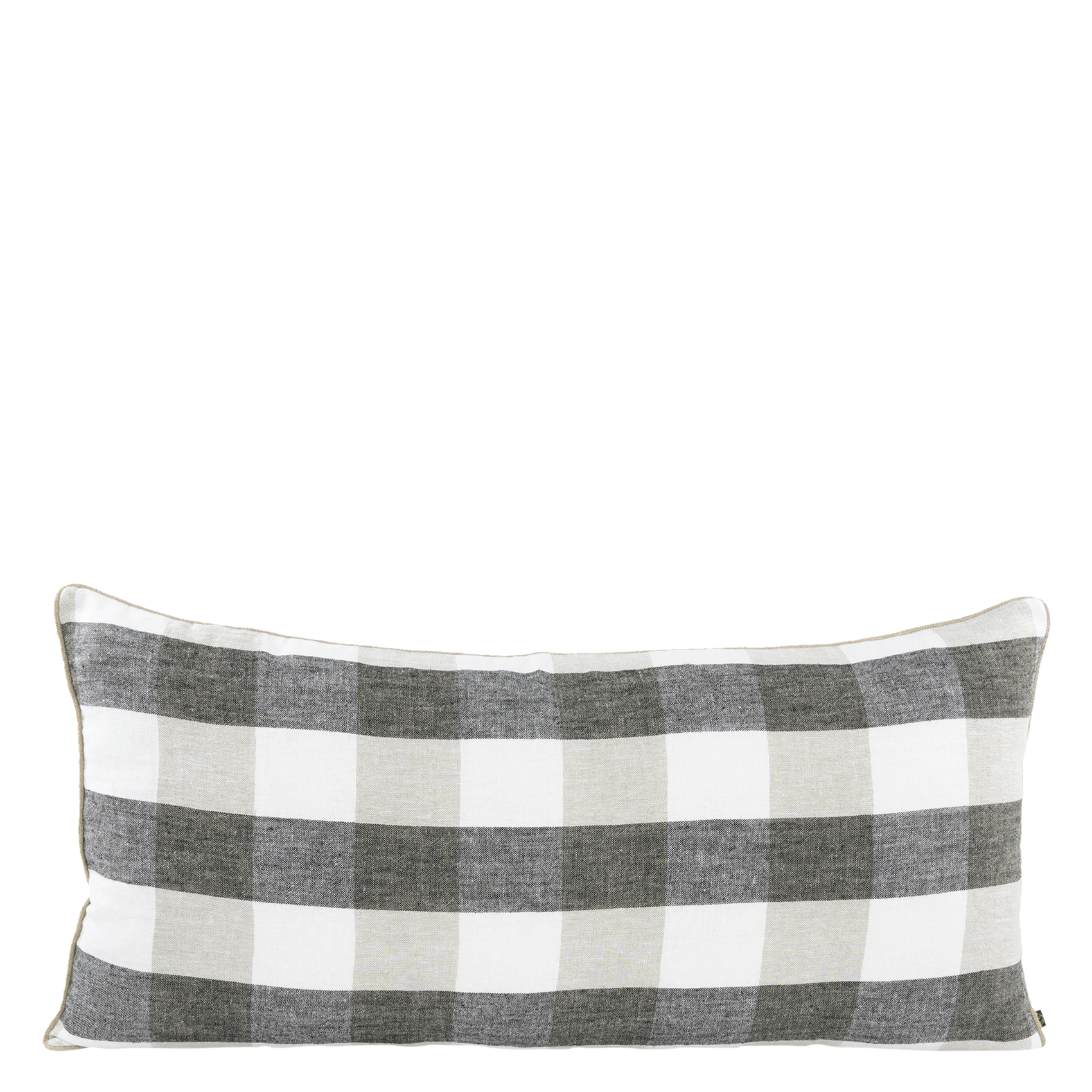 PALMA - Housse de coussin imprimée en lin | Noir