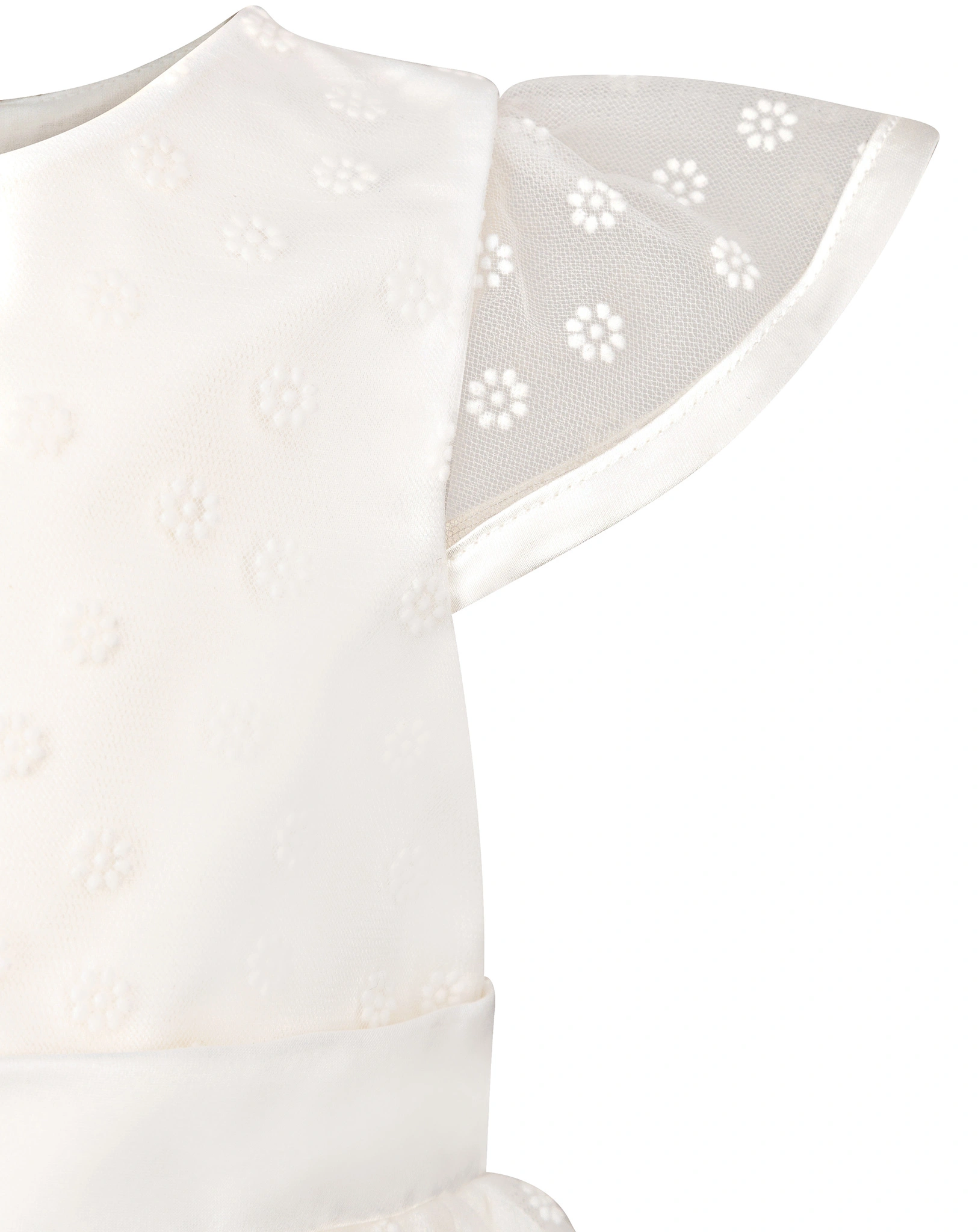 Kurzarm-Kleid FLORES in ecru