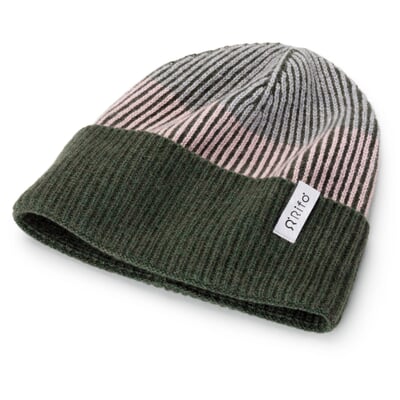 Unisex-Kaschmirstrickmütze, Grün-Rosé