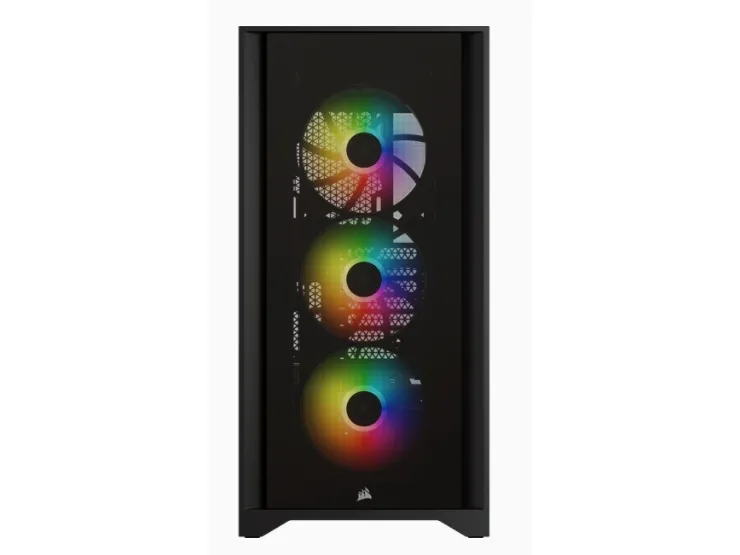 CORSAIR | iCUE 4000X RGB – Miditower - ATX - ingen strømforsyning - Sort - USB/Lyd