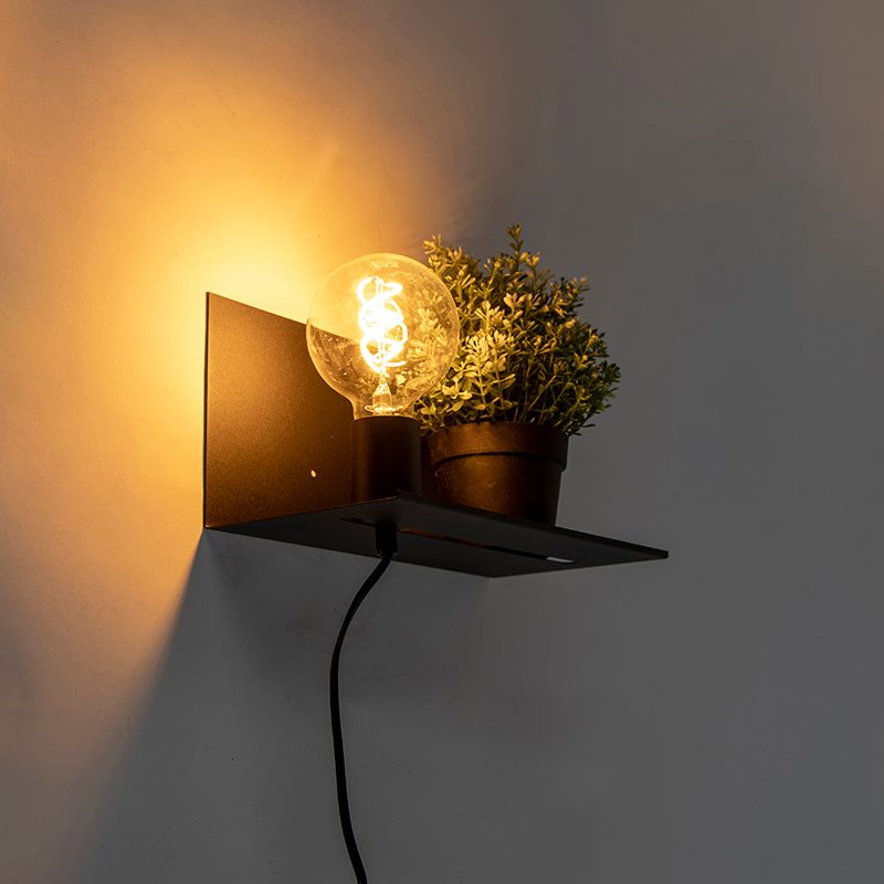 Moderne wandlamp zwart verstelbaar - Muro
