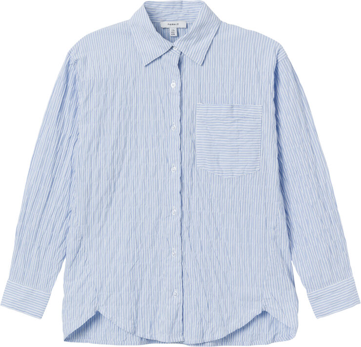 Name It NKFDUSTRIPES OVERSIZE LONG SHIRT Chambray blue