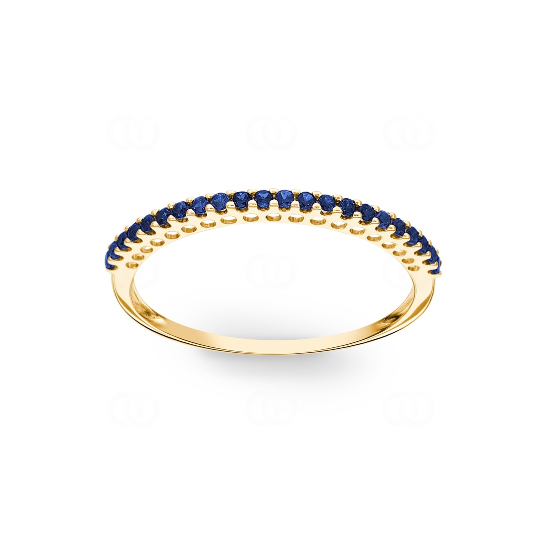 Mémoire-Ring 750/18 K Gelbgold mit Saphiren