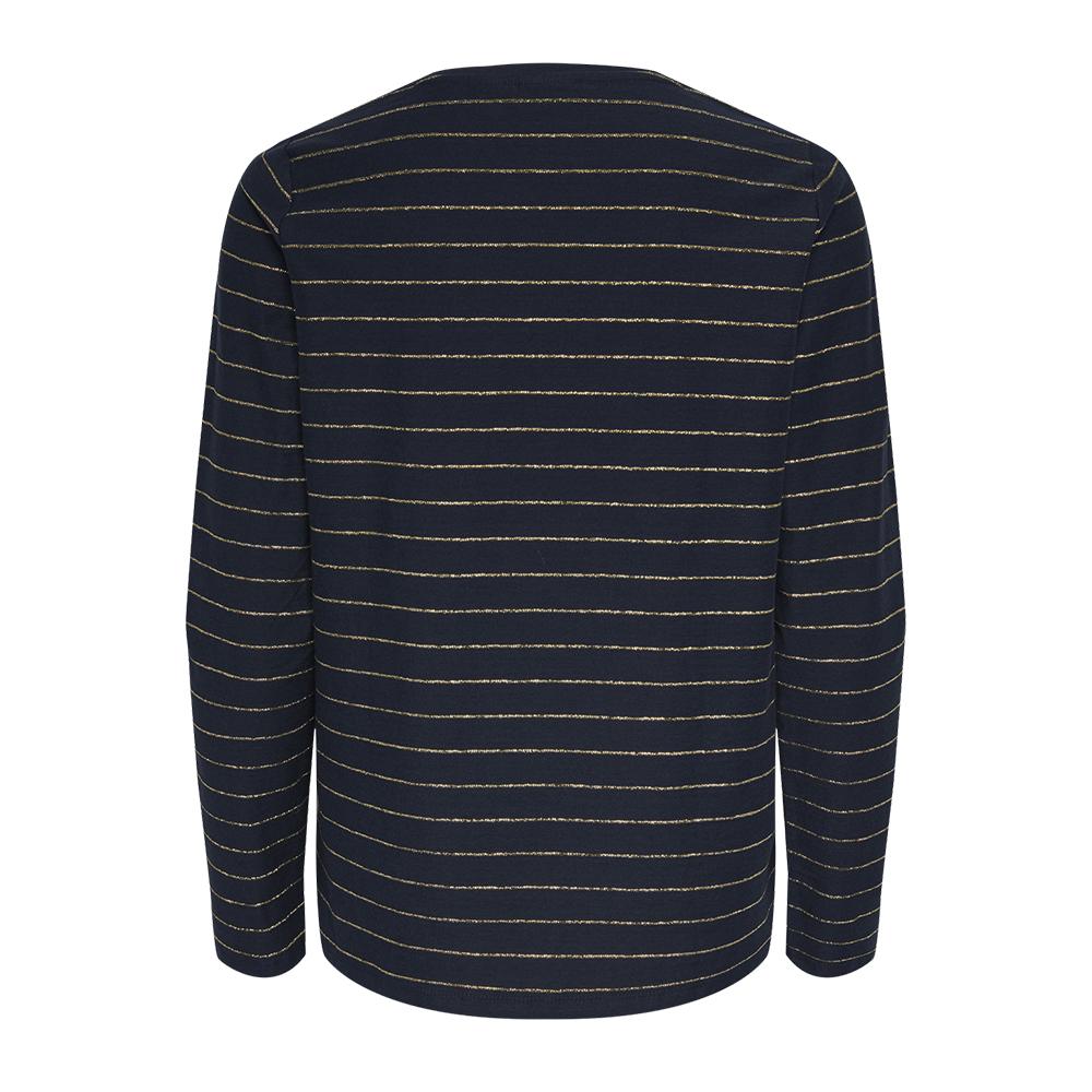 Pieces T-shirt Manches Longues Marine/Doré Femme Pieces Milona