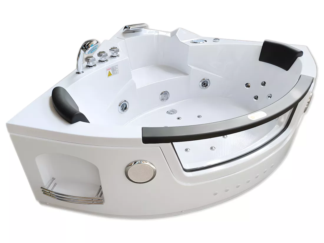 Baignoire Hydromassage Chromotherapie 140 X 140 cm double pompe 20 jets – Camelia