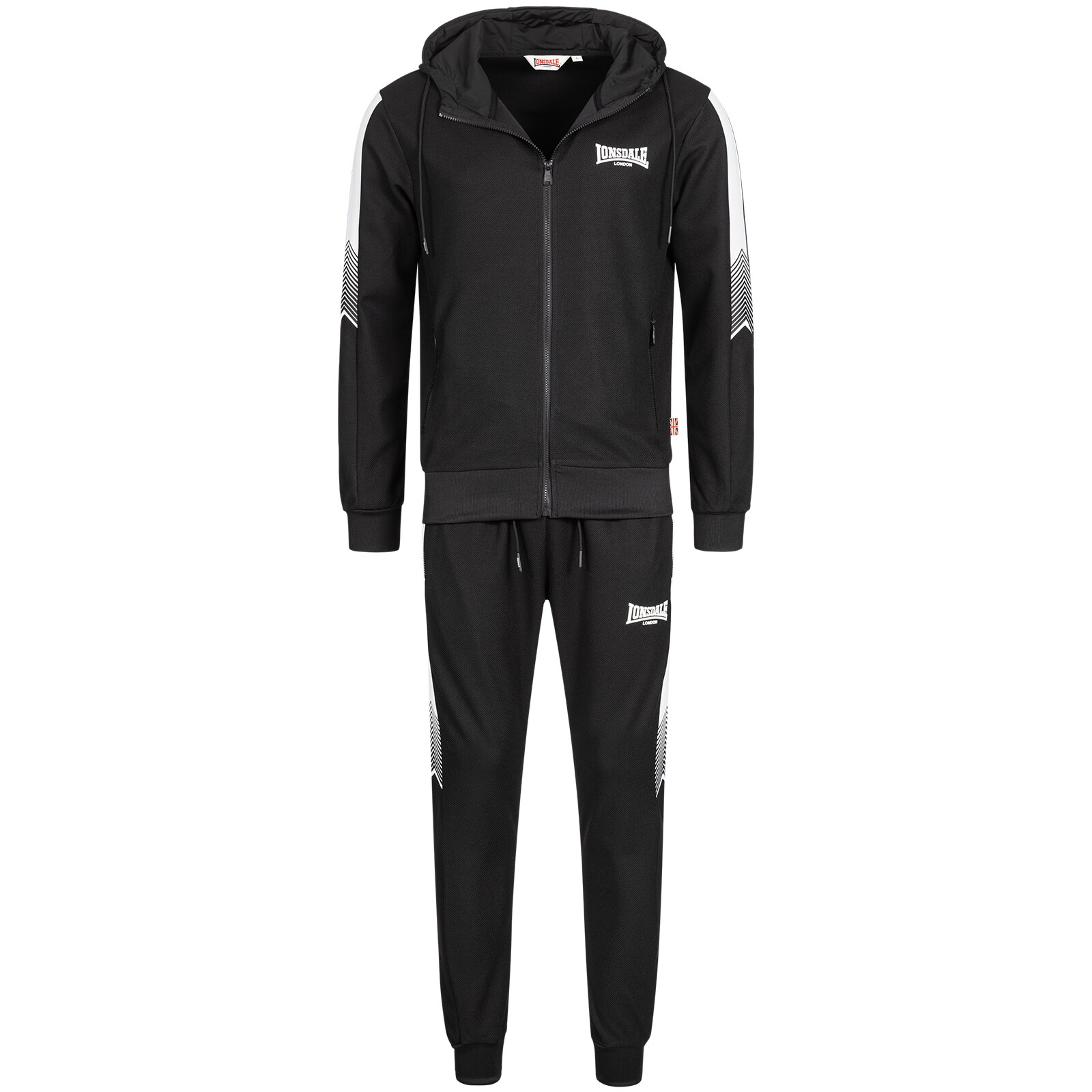 Lonsdale Herren Trainingsanzug mit Kapuze schmale Passform MARTHALL