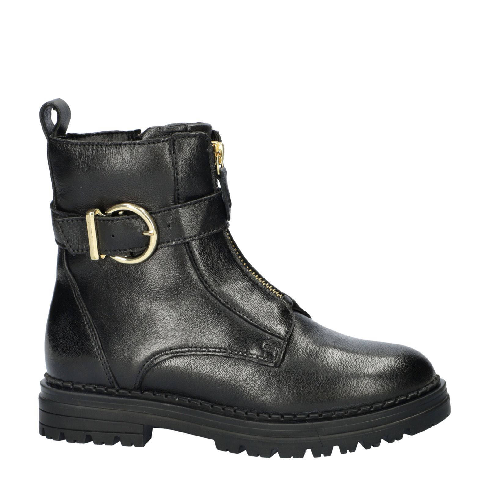 Nelson Kids leren enkelboots zwart