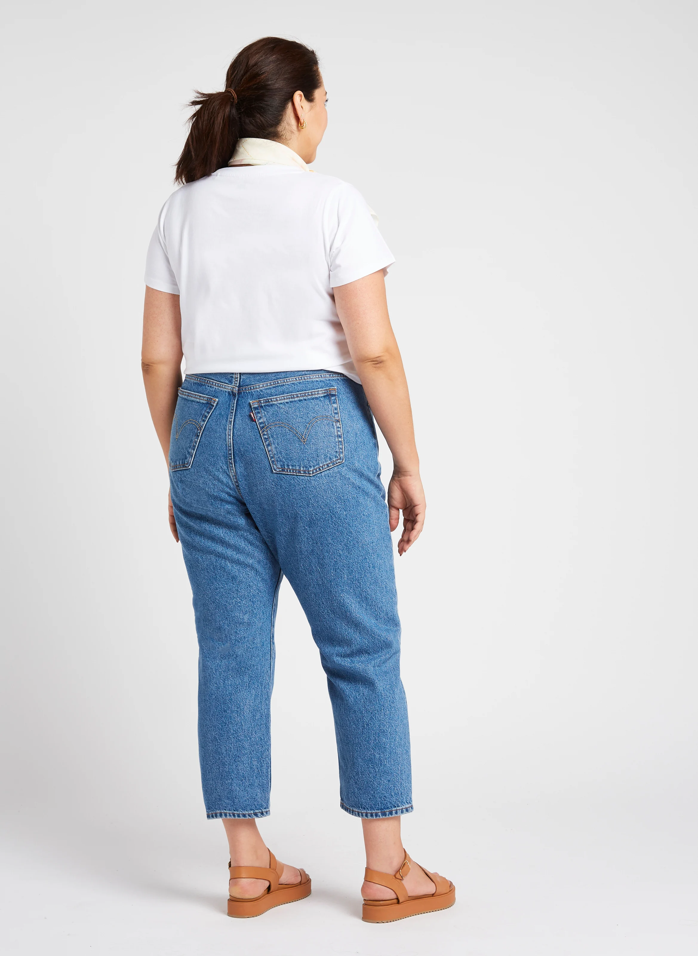 PL 501 CROP - Jean droit taille haute | Bleu