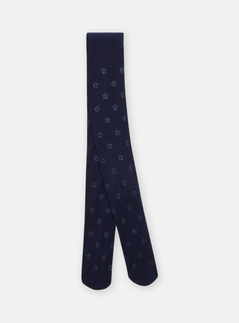 Collant à motif fleurs pailletées pour fille