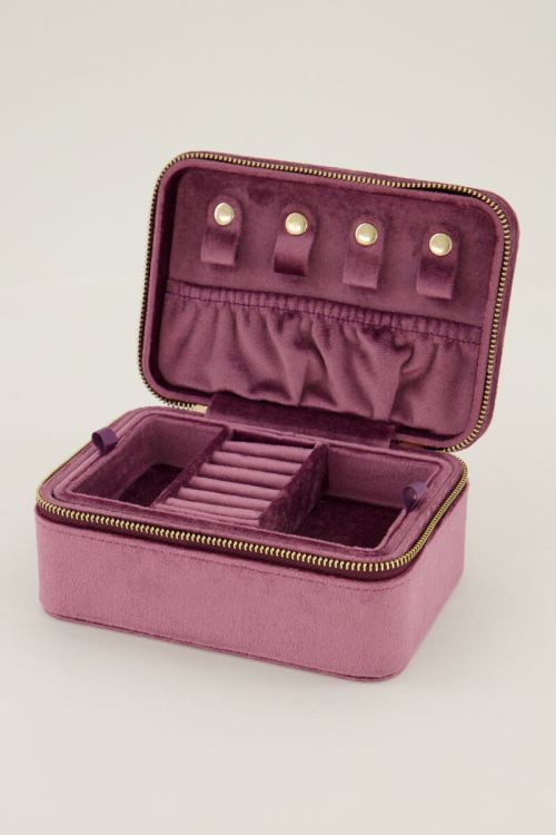 Vintage velvet paars sieraden doosje