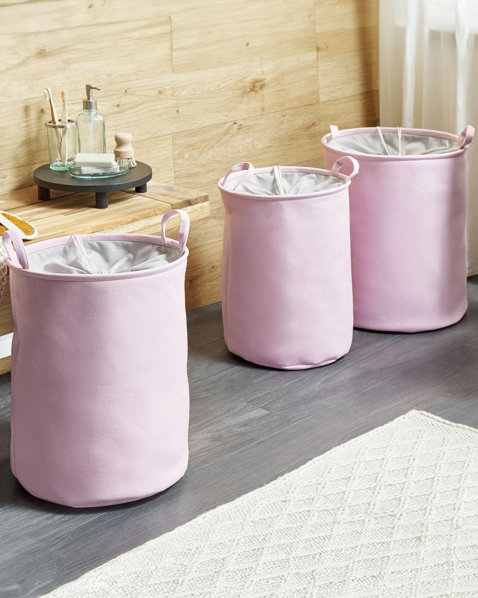Set van 3 manden ARCHA Katoen Roze