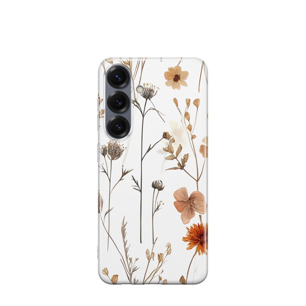 Samsung Galaxy S25 Gummi Hülle Naturpoesie - Weiss