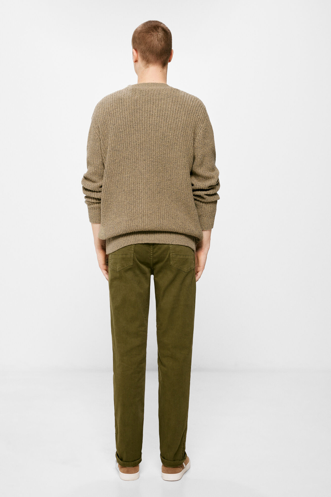 Calça de cinco bolsos com lavagem slim-fit