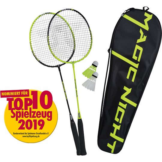 Talbot Torro Magic Night LED Badminton Set besaitet schwarz