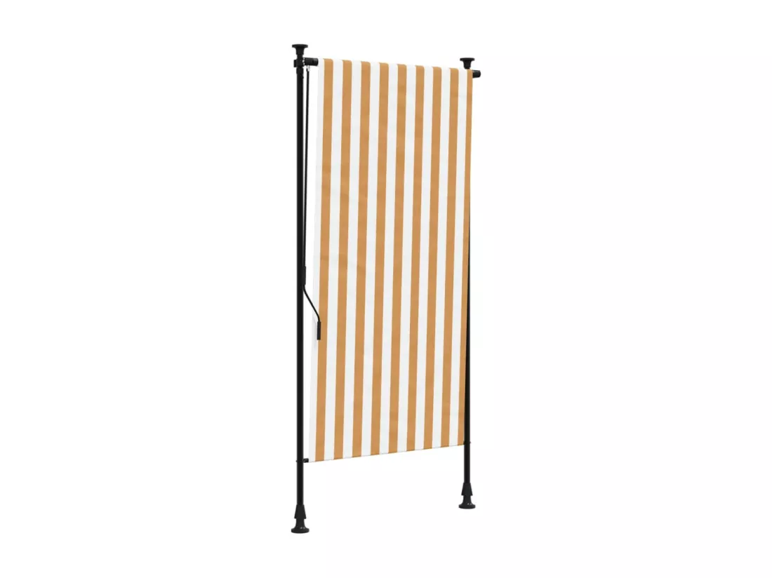 Store roulant d'extérieur orange et blanc 100x270cm tissu acier