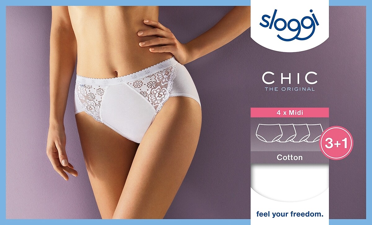 SLOGGI<br>Conjunto de 4 calcinhas midi SLOGGI Chic