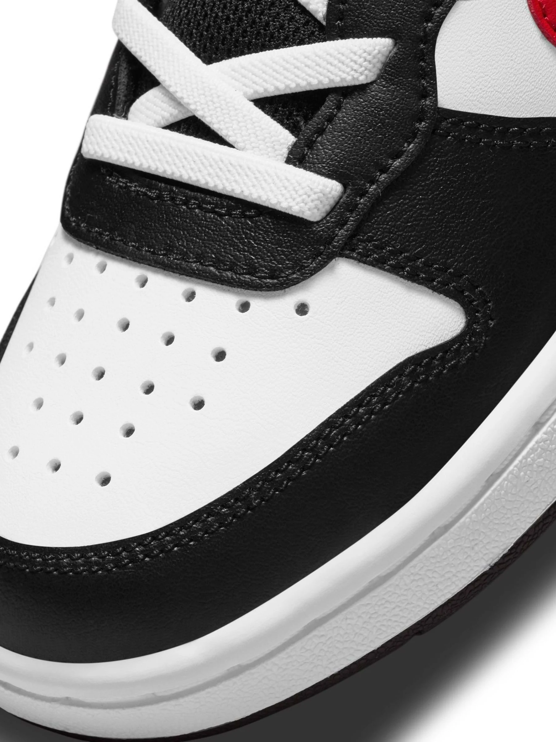 Wit/zwart rood - Nike - Junior Court Borough halfhoge sneakers