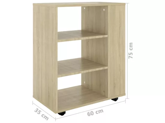 Armoire à roulettes Chêne Sonoma 60x35x75 cm Bois d’ingénierie