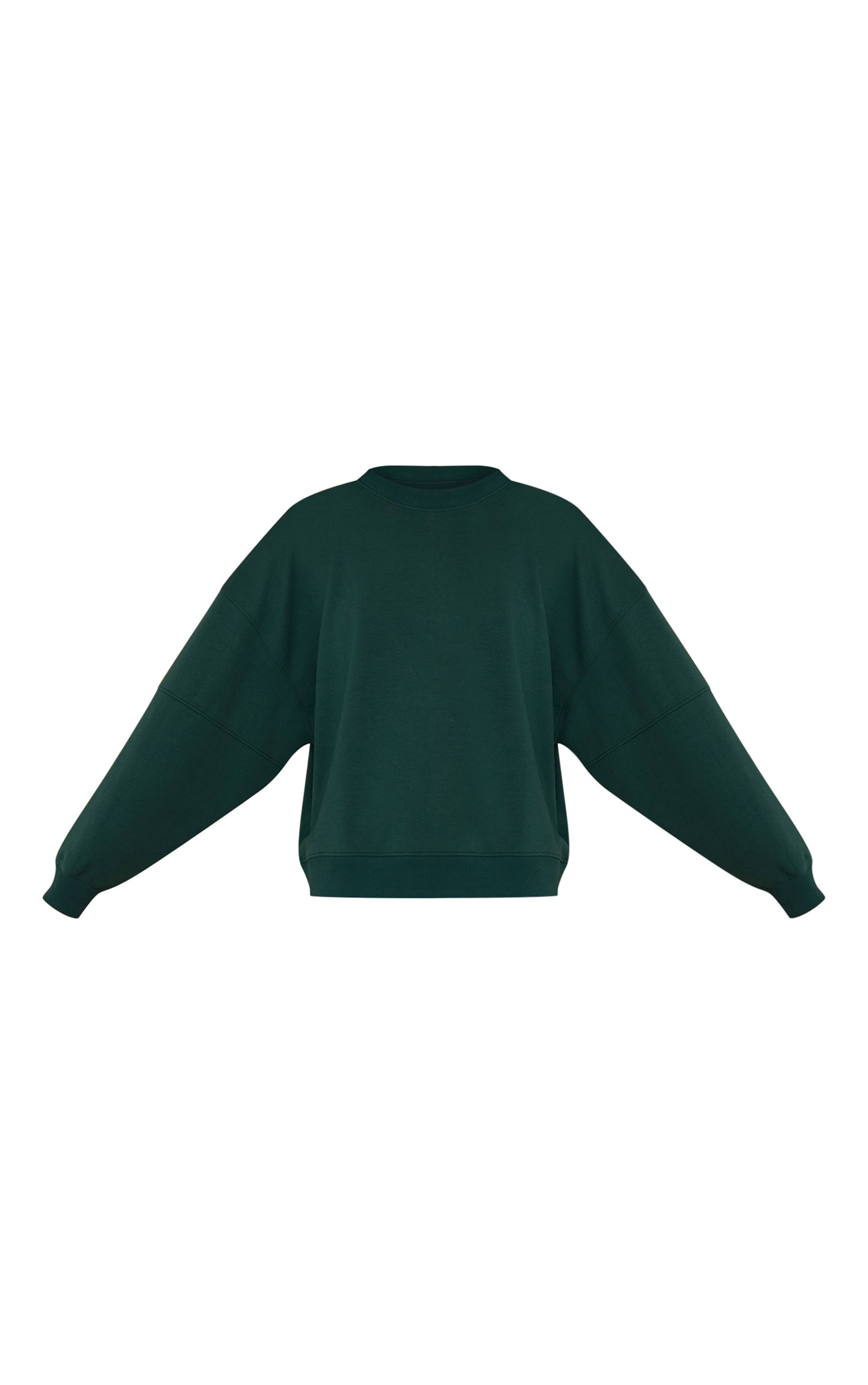 Pine Green Sweat-shirt Ras Du Cou En Jersey Interlock