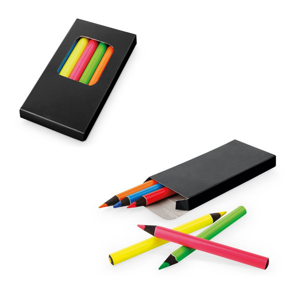 hi!dea 91767 - Boîte à crayons avec 6 crayons de couleur