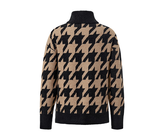 Strickpullover mit Hahnentritt-Jacquard