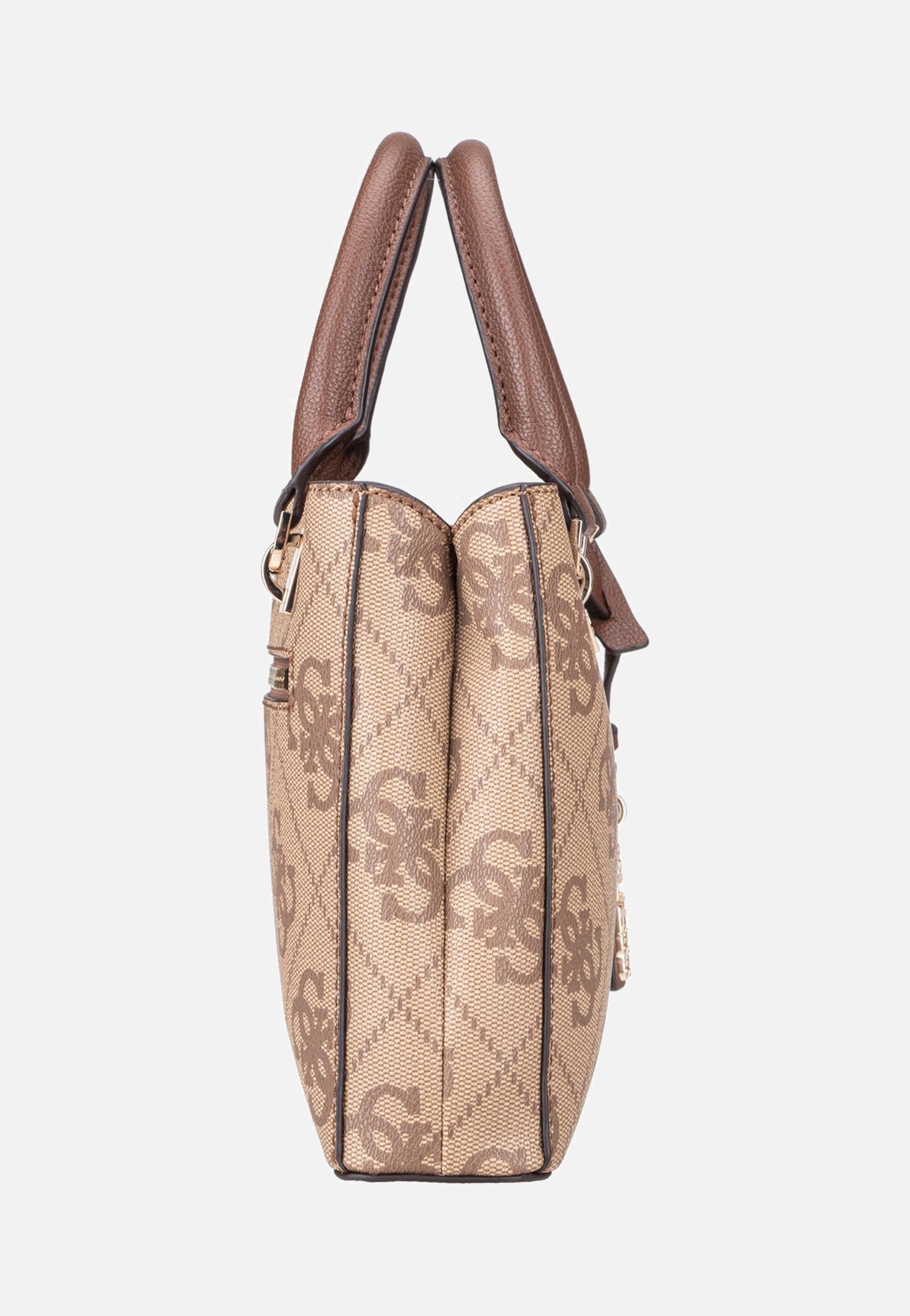 Noelle II Sml Multi Comp Latte Logo/Brown - Satchel