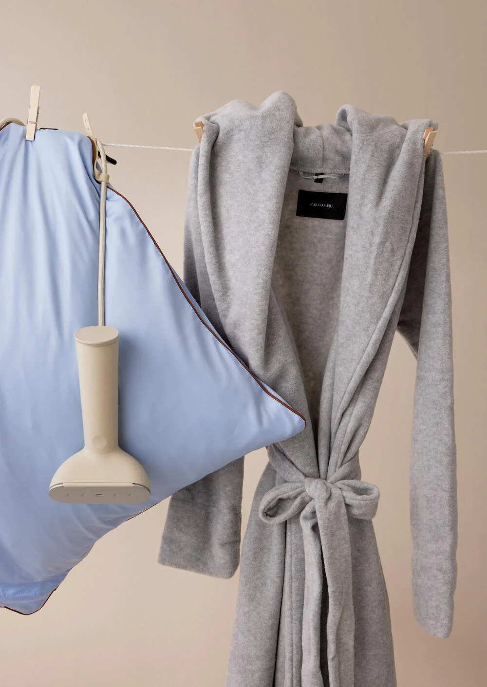Karmameju  Mount everest fleece badekåbe - Light grey