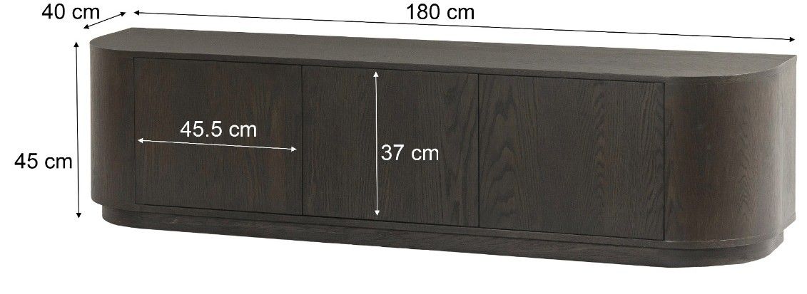 Tv-meubel  Novero B180 x D40 x H45 cm