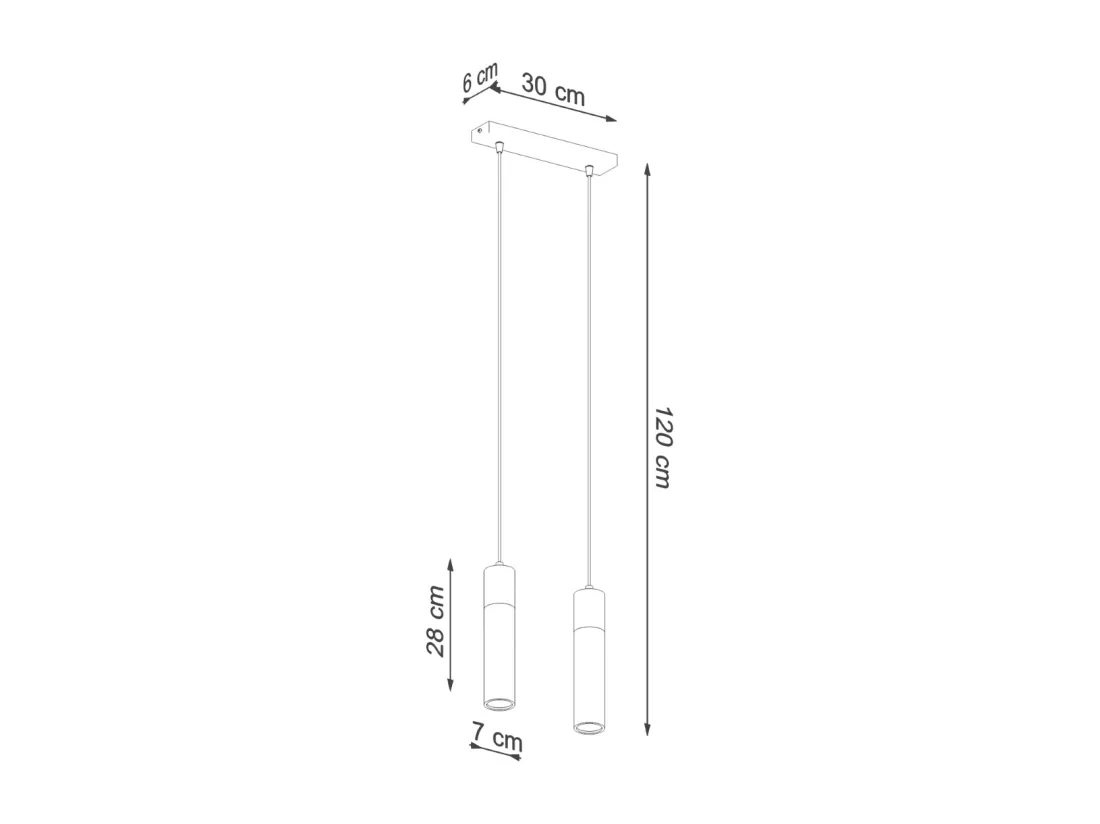 Sollux Lighting Zane Bar Suspension Plafonnier Béton Gris, Bois Naturel, 30cm