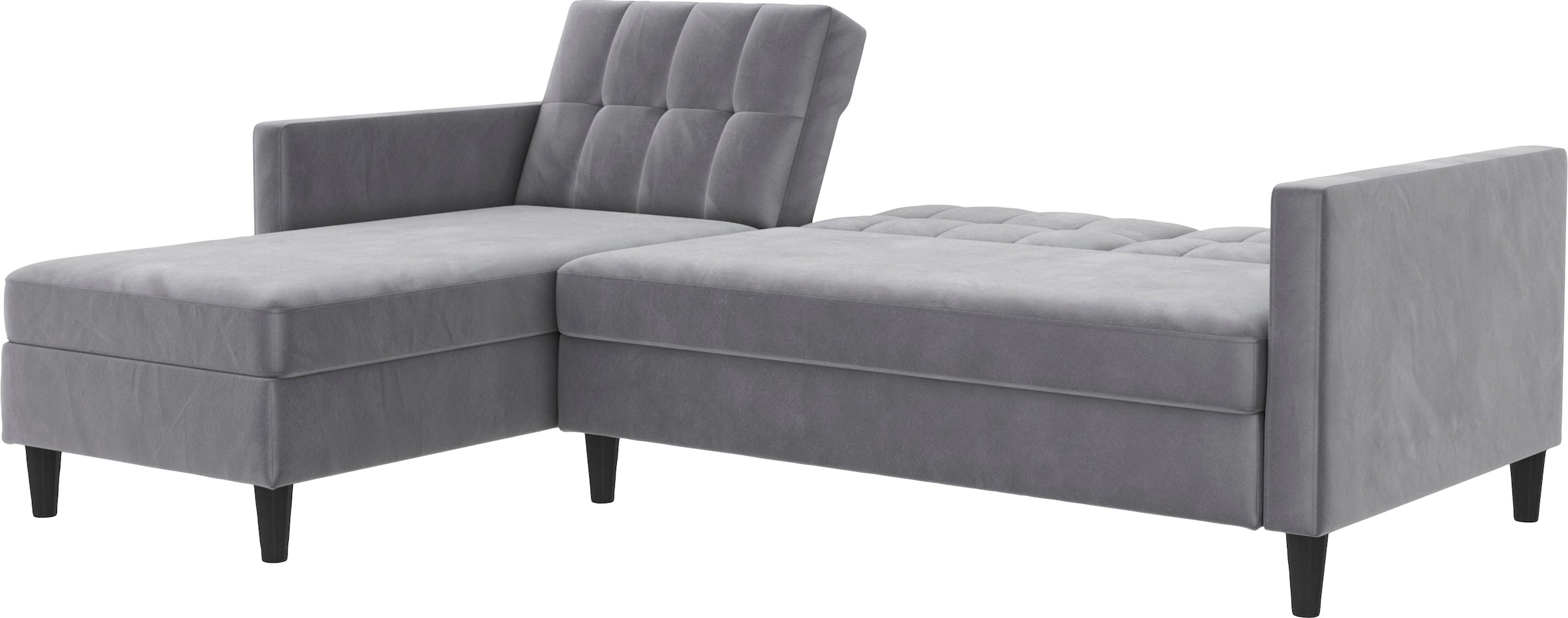 Dorel Home Ecksofa »Hartford II« mit Bettfunktion und Stauraum, Recamiere beidseitig montierbar