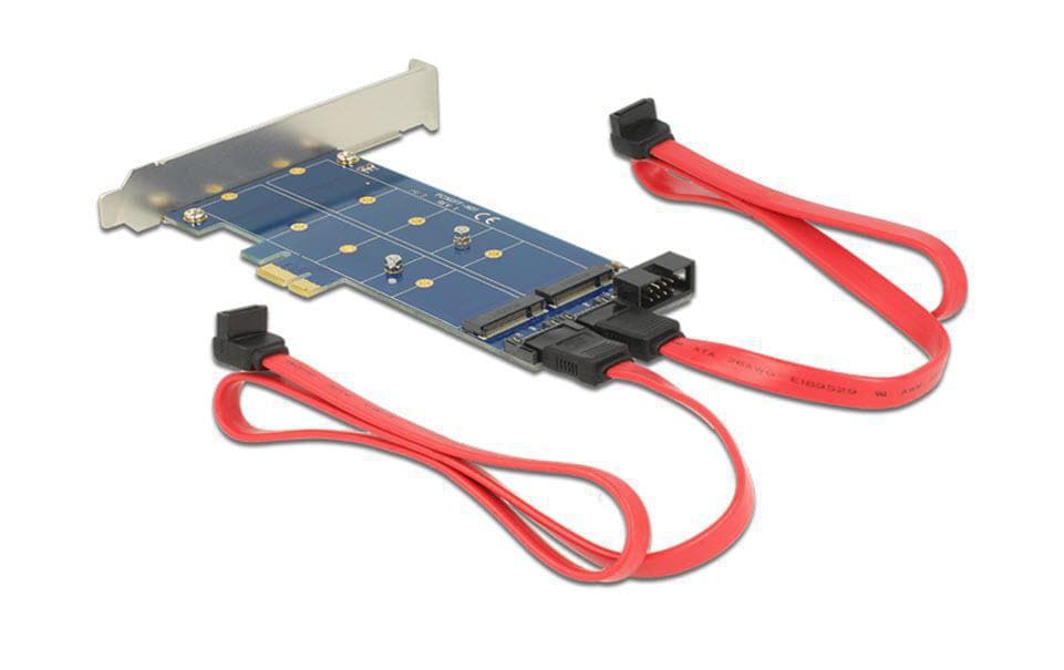 Host Bus Adapter Controller PCI-Ex1 - M.2, 2PortPCI Express Karte mit zwei M.2 NGFF Slots