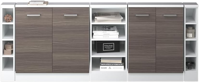 Vicco Dachschrägenschrank-Set Rion, Edelgrau/Weiß, 5er Set