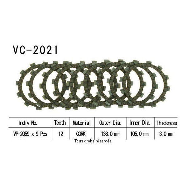 Kyoto - Disques garnis d'embrayage Cross VC2021