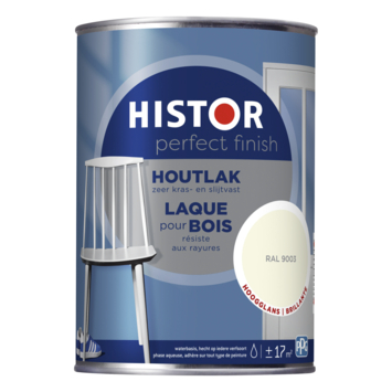 Histor Perfect Finish houtlak hoogglans RAL 9003 wit 1,25 liter