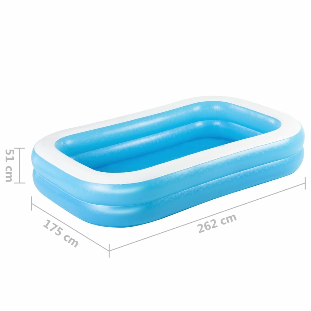 Piscine familiale gonflable rectangulaire 262x175x51 cm