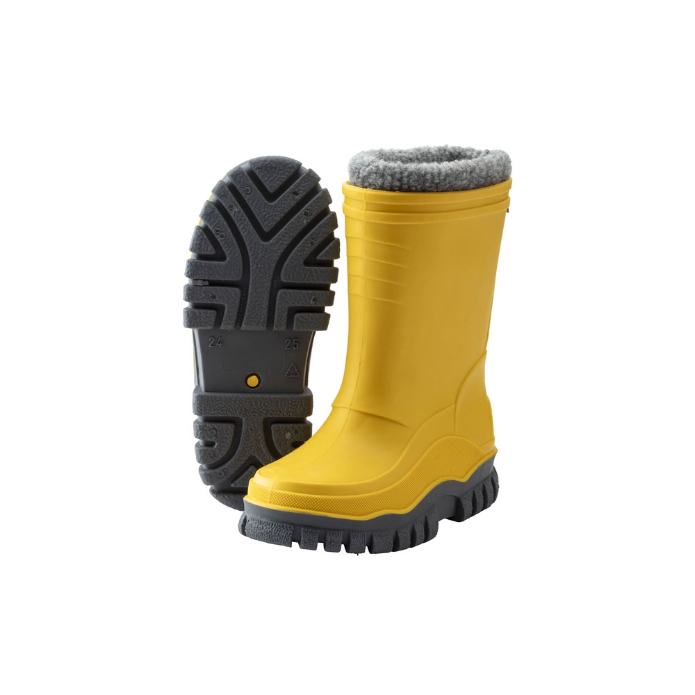 (1 Paar) Gr. 24/25 Gefütterte Kinder Gummistiefel Warme Outdoor Regen Schuhe (5652371 025115) - Gelb