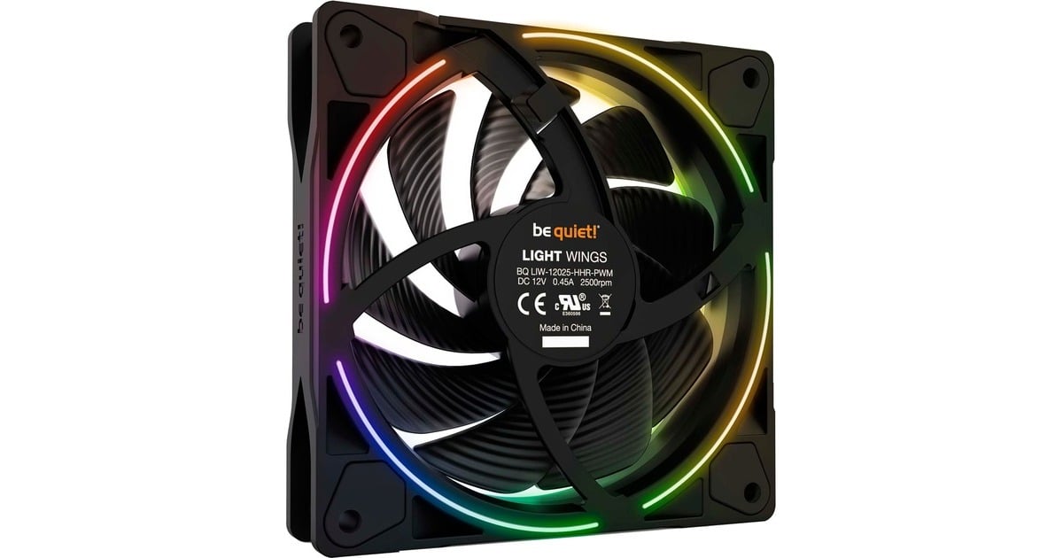 be quiet!Light Wings PWM high-speed RGB case fans  (Zwart, 3 stuks, 120 x 120 x 25 mm)
