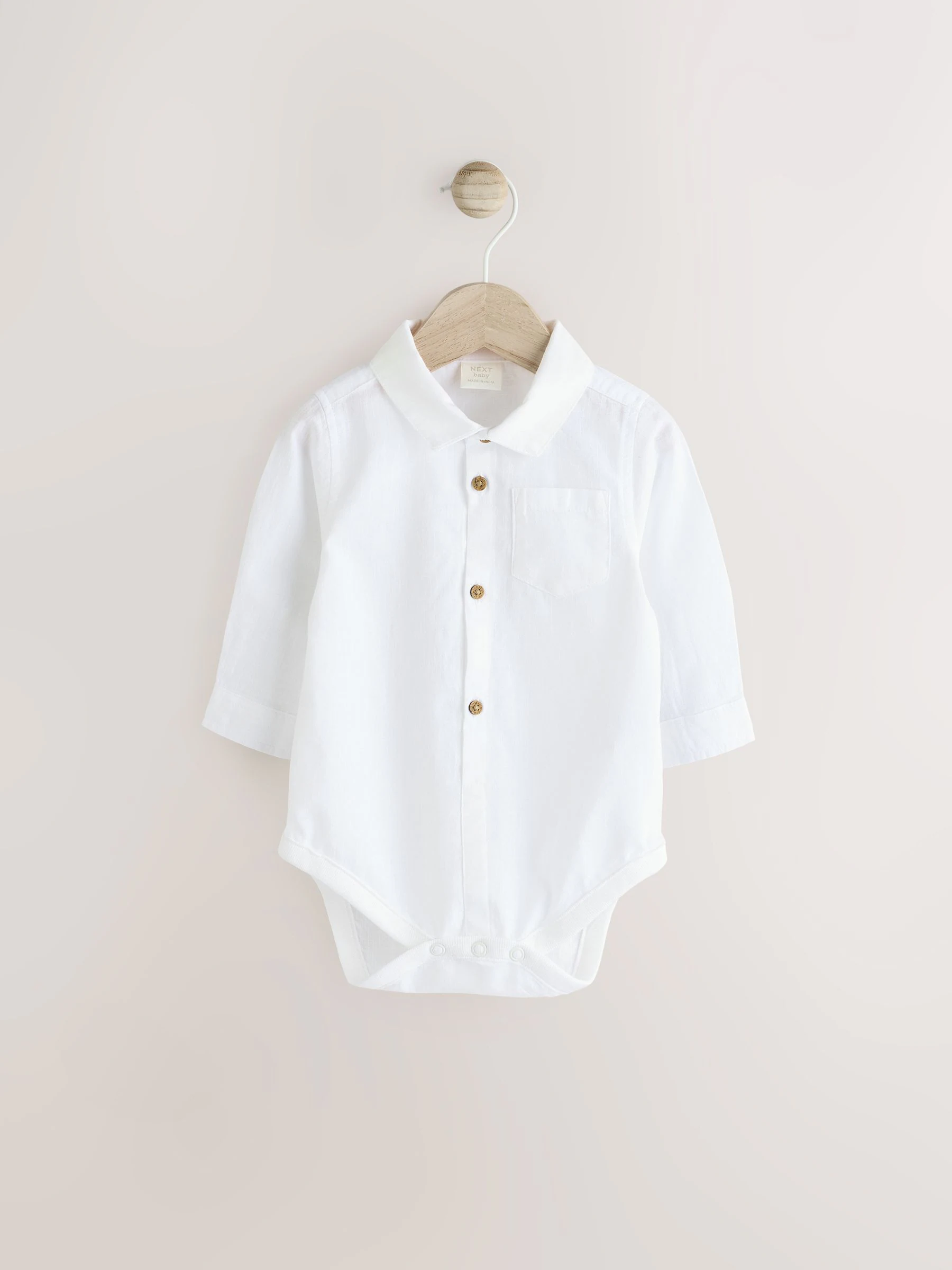 Wit - 100% katoenen babyromper
