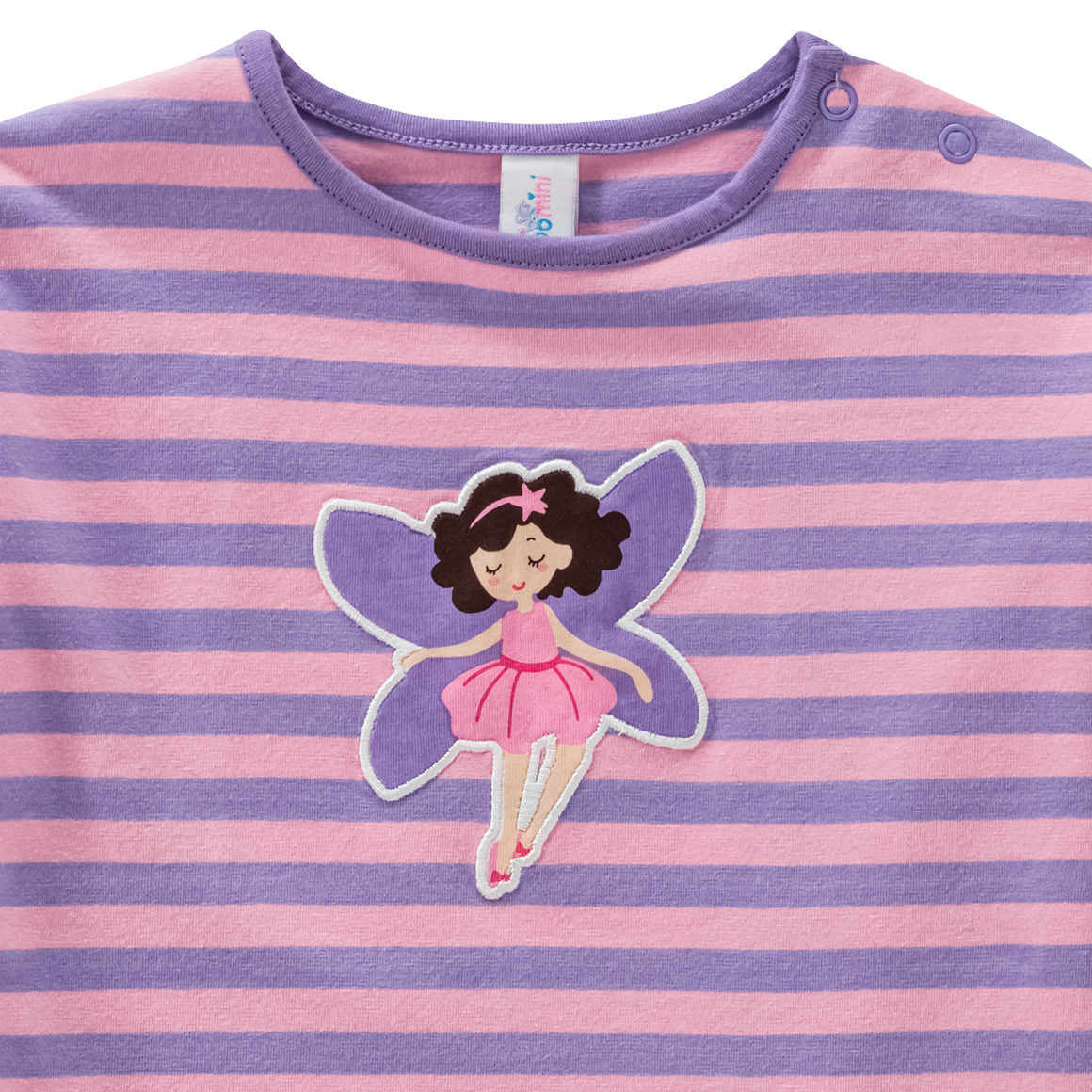 Topomini Baby Langarmshirt mit Applikation helllila / rosa