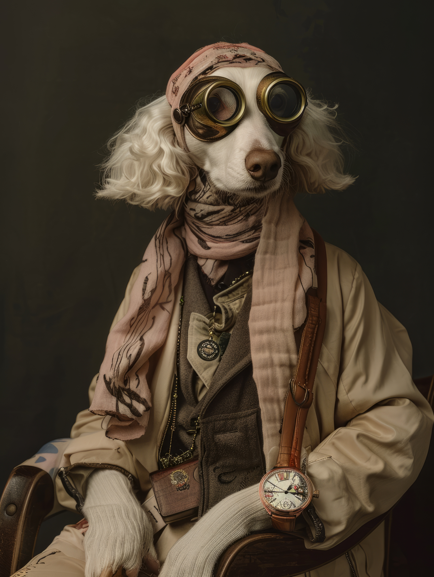 Canvas schilderij van een Pumi hond 60x80 cm