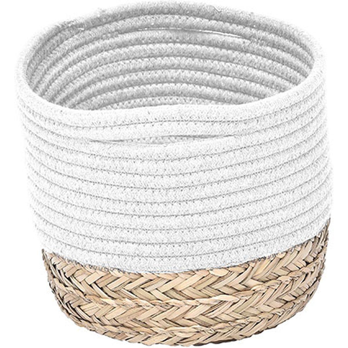 CORBEILLE OVALE MM COTON MATIERE VEGETALE BLANC NATUREL