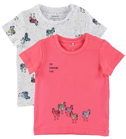 Name It T-shirts - 2er-Pack - NbmJefiko - Calypso Coral