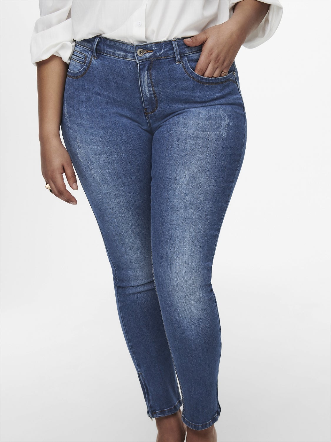 CARKARLA Mittlere Taille Skinny Fit Jeans Medium Blue Denim