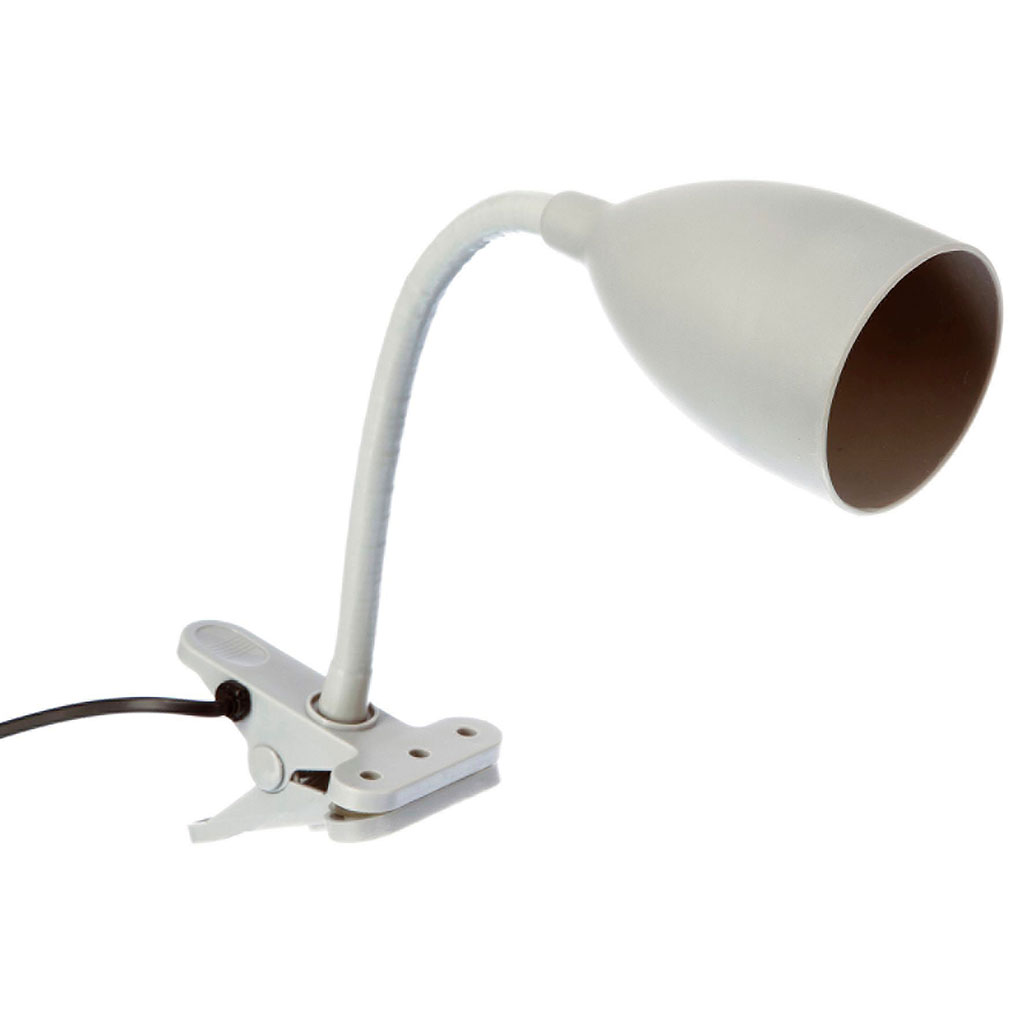 Lampe pince métal Sily grise H43cm