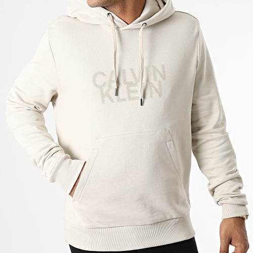 Sweat Capuche Distorted Logo 0075 Beige
