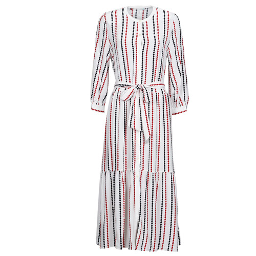 Tommy Hilfiger - VISCOSE MIDI SHIRT DRESS 3/4 SLV - Blanc / Bleu / Rouge