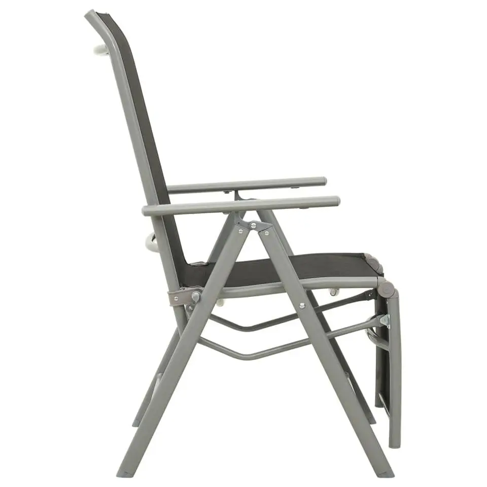 vidaXL - Tuinstoelen - Zilverkleurig - Aluminium - 2 stuks - Verstelbaar