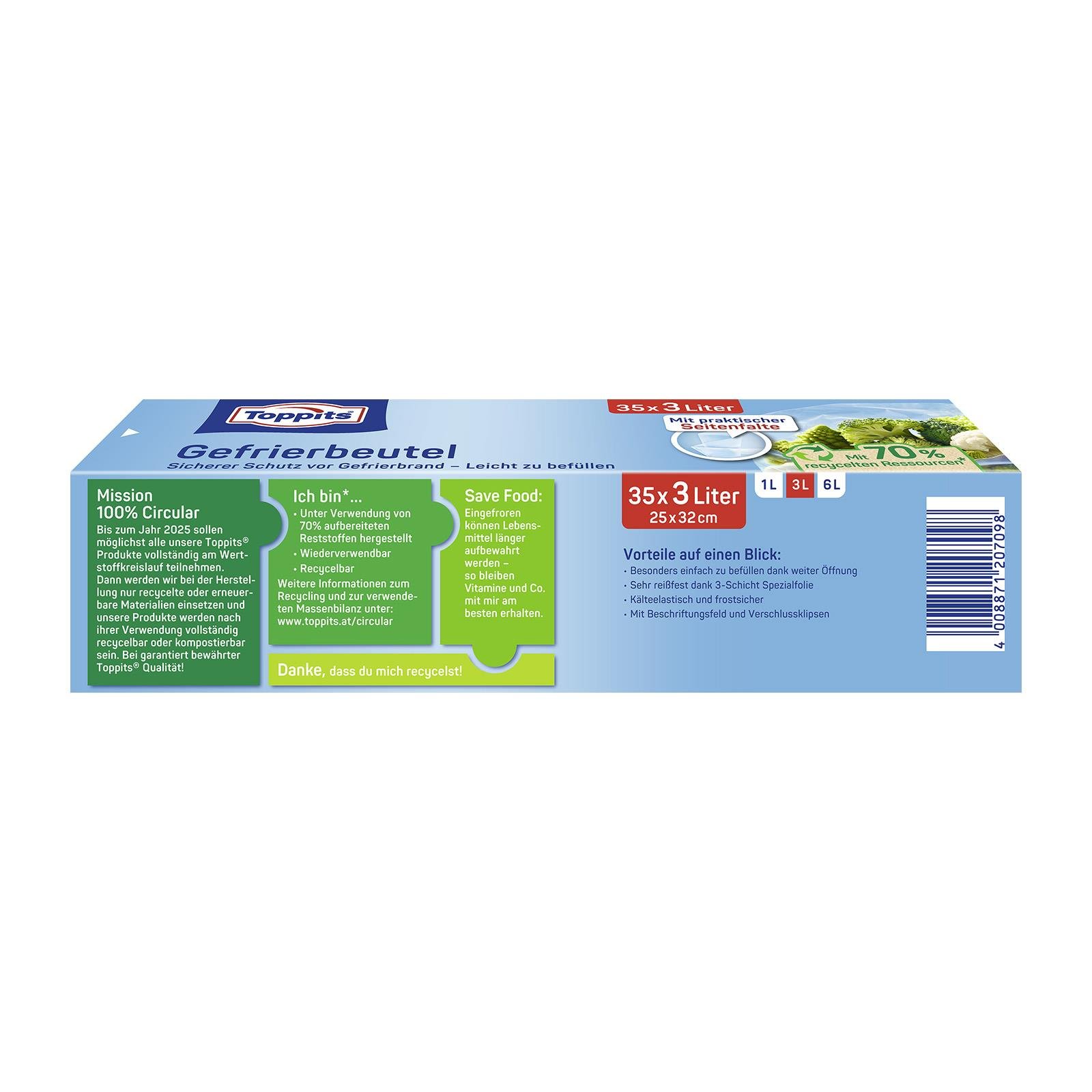 Toppits Gefrierbeutel 3L